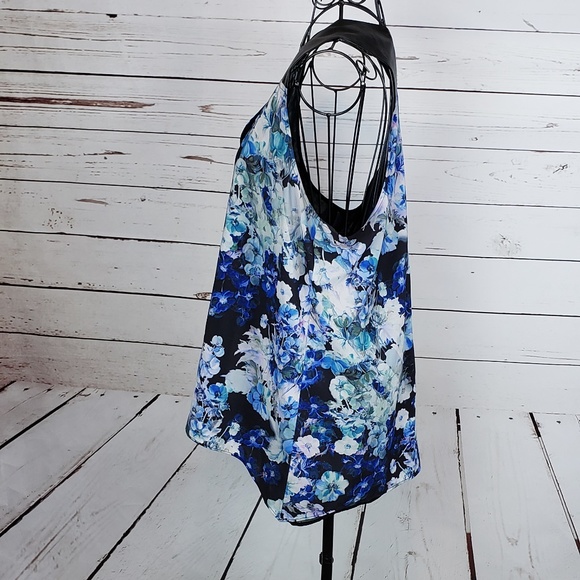 Robbi & Nikki Floral Tank Top w/Faux Leather Strap - Picture 6 of 8